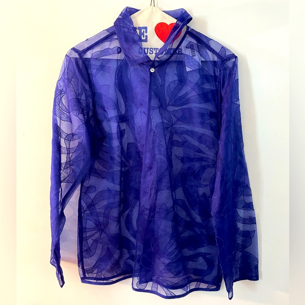 Chico’s Designs Deep Purple button up Shirt size 1